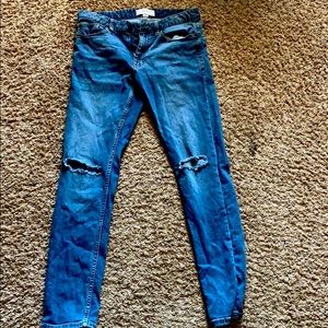 blue denim ripped jeans